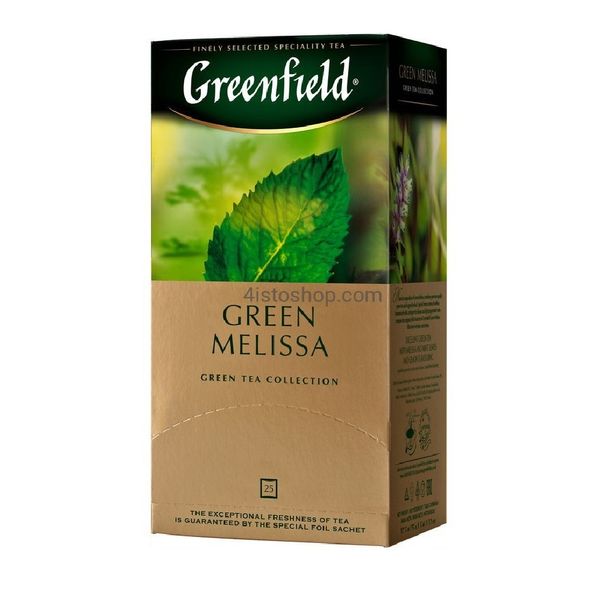 Чай Greenfield Green Melissa Зелений з мелісою пакетований 25 х 1.5 г (4823096802343) 000024586 фото