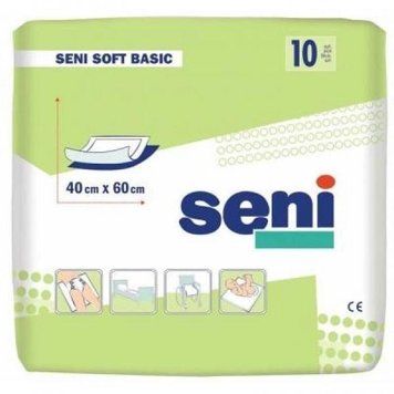 Пелюшки для немовлят Seni Soft Basic 40х60 см 10 шт (5900516692445) (181105) В00189898 фото