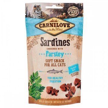 Ласощі Carnilove Cat Semi Moist Snack Sardine with Parsley для котів з чутливим травленням з сардиною та петрушкою 50 г (8595602527236) S1111153875 фото
