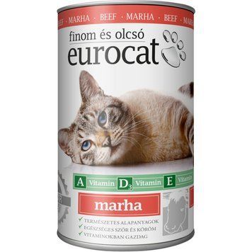 Корм влажный EuroCat Beef для кошек кусочки в желе с говядиной 415 г (5999886848088) S1111192130 фото