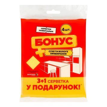 Упаковка салфеток вискозных Бонус 3 шт (4820048483940) В00150603 фото