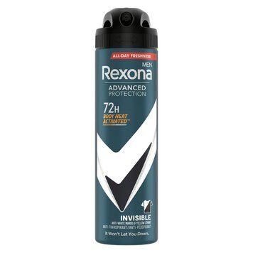 Антиперспирант-аэрозоль Rexona Men Невидимый на черной и белой одежде до 72 часов 150 мл. (8720181449871) В00327525 фото
