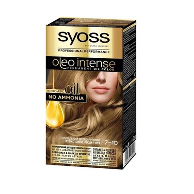 Фарба для волосся SYOSS Oleo Intense 7-10 - Натуральний світло-русявий 115 мл (9000100814461) В00003040 фото