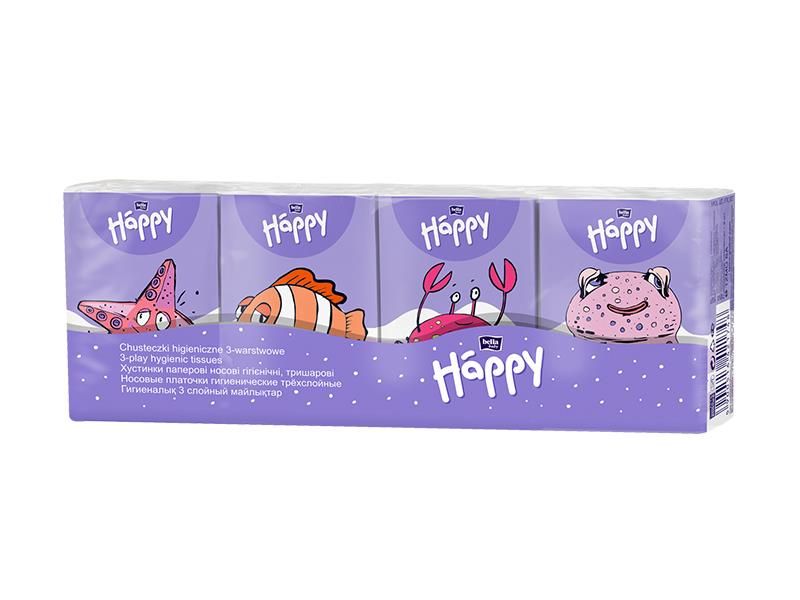 Хустинки паперові носові гігієнічні тришарові Bella Baby Happy.(9x8шт)(5900516421755) В00148227 фото