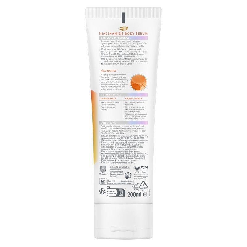 Осветительная сыворотка для тела Dove Body Serum Niacinamide + Even Tone С ниацинамидом для ровного тона кожи 200 мл (8720181804717) В00350398 фото