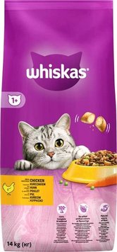 Сухой корм для взрослых кошек Whiskas с курицей 14 кг (5900951014352) 000073332 фото