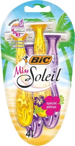 Набір бритв Bic Miss Soleil Tropical без змінних картриджів Bic Miss Soleil Tropical 4 шт (3086123493049) В00295030 фото