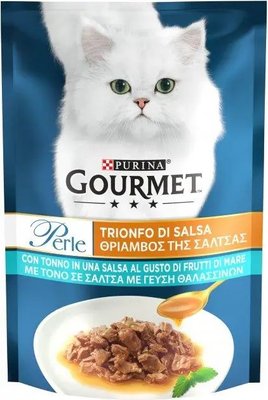 Вологий корм Purina Gourmet Perle для котів, міні філе, Тунець 85 г.(7613036137782) 000073480 фото