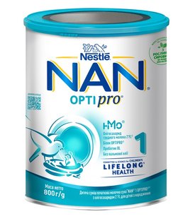 Суміш суха молочна Nestle NAN 1 Optipro з олігосахаридом 2'FL для дітей з народження 800 г (7613032405700) В00302142 фото