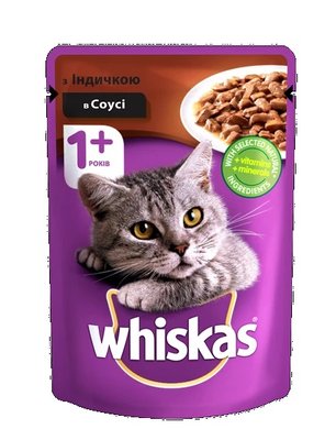 Вологий корм для котів Whiskas з індичкою в соусі 85 г.(5900951302077) 000076141 фото