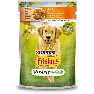 Вологий корм для собак Purina Friskies з куркою та морквою в соусі 100 г (7613035800847) 000072575 фото