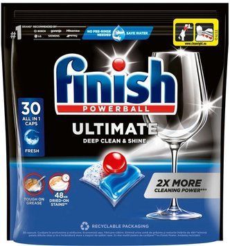 Засіб для миття посуду в посудомийних машинах FINISH Ultimate All in 1 30 капсул (5908252001071) В00326150 фото
