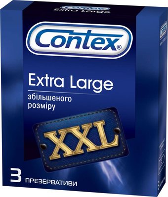 Презервативи латексні з силіконовою змазкою Contex Extra Large (збільшеного розміру) 3 шт.(5060040300077) В00143081 фото