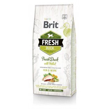 Корм сухой Brit Fresh Duck/Millet Active Run and Work для взрослых активных собак с уткой и пшеном 12 кг (8595602530816) S1111153749 фото