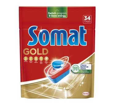 Таблетки для мытья посуды в посудомоечной машине Somat Gold Голд 34 шт (9000101577105) В00301295 фото