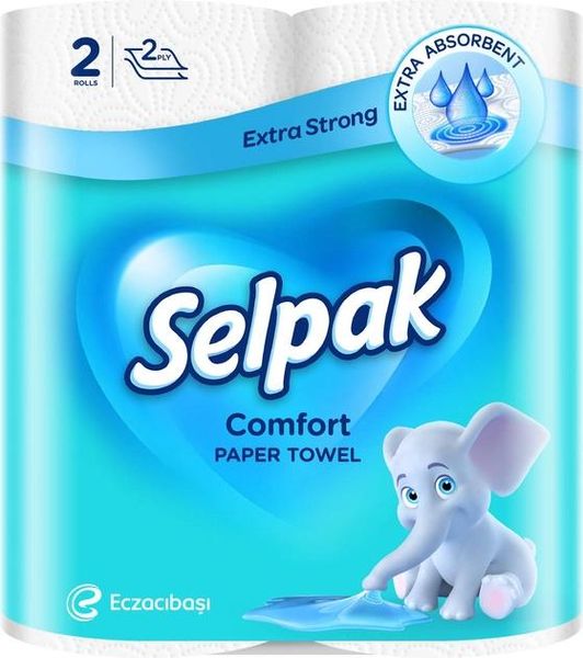 Паперові рушники Selpak Comfort 2 шари 2 рулони (8690530008847) В00143472 фото