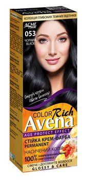 Стойкая крем-краска для волос Avena Rich Color №053 Черный 133 мл (4823115502636) AD110 фото