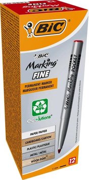 Набір маркерів перманентних BIC Marking Fine ECO 1.1 мм 12 шт. Червоних (3086121445033) В00308483 фото