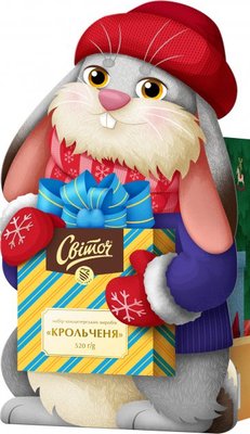 Новорічний подарунковий набір цукерок Світоч Крольченя 520 г (8445290542526) 000074682 фото