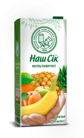 Нектар Наш Сік Мультифруктовий 0.95 л (4820016252271) 000010040 фото