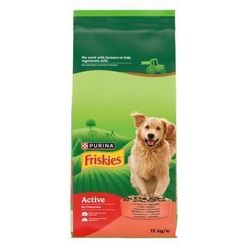 Сухий корм для дорослих собак з підвищеною активністю Purina Friskies Active з яловичиною 15 кг. (7613031394876) 000080862 фото