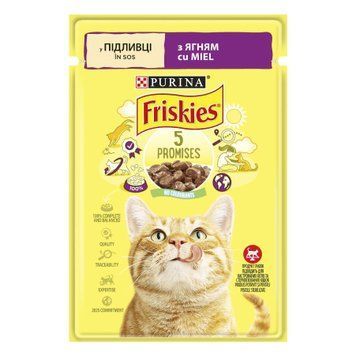 Влажный корм для кошек Purina Friskies кусочки в подливе с ягненком 85 г. (7613036974431) 000079726 фото