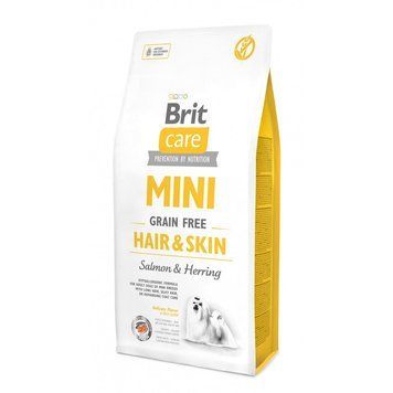 Корм сухой Brit Care Grain Free Mini Hair Skin для собак мниатюрных пород для кожи и шерсти с лососем и селедкой 7 кг (8595602520244) S1111148826 фото