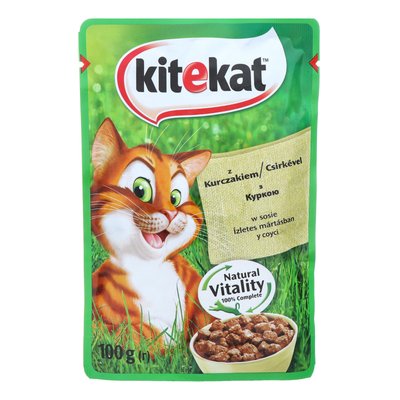 Вологий корм Kitekat для котів, з куркою в соусі, 100 г(5900951256684) 000030196 фото