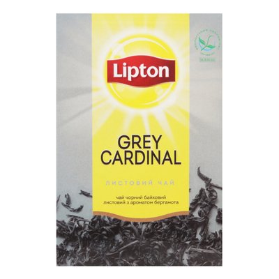 Чай Lipton Grey Cardinal Чорний байховий листовий з ароматом бергамоту 80 г (4823084201899) 000072122 фото