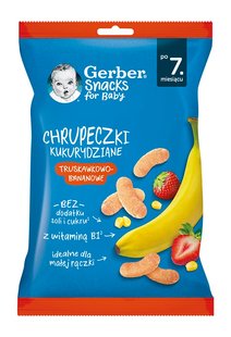 Кукурудзяні снеки Gerber з Полуницею та Бананом для дітей із 7 місяців 28 г (8445290623232) В00306028 фото