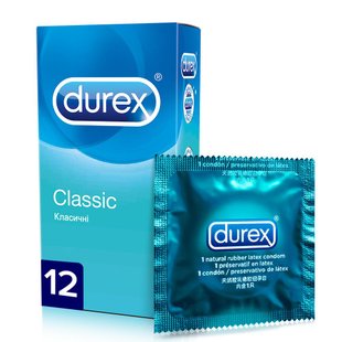 Презервативи латексні з силіконовою змазкою Durex Сlassic (класичні) 12 шт.(5010232954243) В00147652 фото