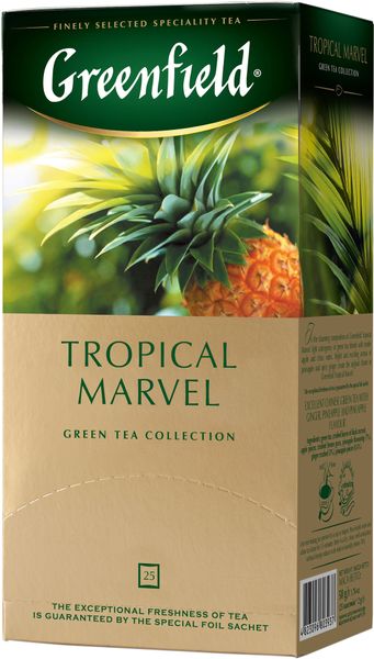 Чай Greenfield Tropical Marvel Зеленый пакетированный 25 х 2 г (4823096803937) 000025972 фото