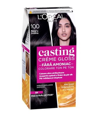 Фарба для волосся без аміаку L'Oreal Paris Casting Creme Gloss 100 - Чорна ваніль 120 мл (3600522150640) В00310338 фото