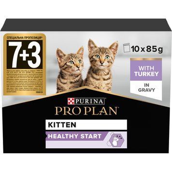 Влажный корм Purina Pro Plan Veterinary Diets Junior Nutrisavour Кусочки с индейкой для котят 10 шт х 85 г (7613034767646) 000078645 фото