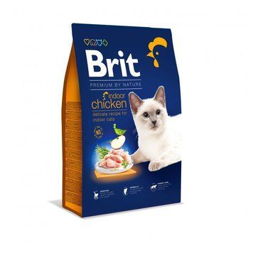 Корм сухий Brit Premium Cat by Nature Indoor для дорослих домашніх котів з куркою 8 кг (8595602553228) S1111167467 фото