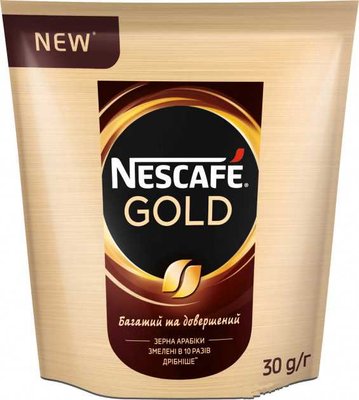 Кава розчинна Nescafe Gold 30гм (7613035444256) 000069483 фото