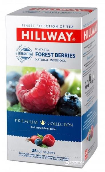 Чай Hillway Forest Berries Чорний з лісовими ягодами саше 25*1,6 г (8886300990232) 000020116 фото