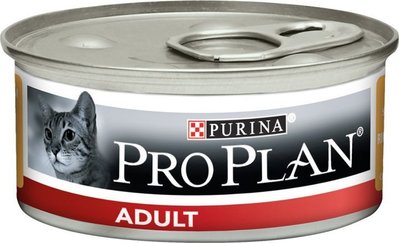 Вологий корм Purina Pro Plan Adult для котів ,шматочки у паштеті з куркою 85 гр.( 3222270776431) 000071462 фото