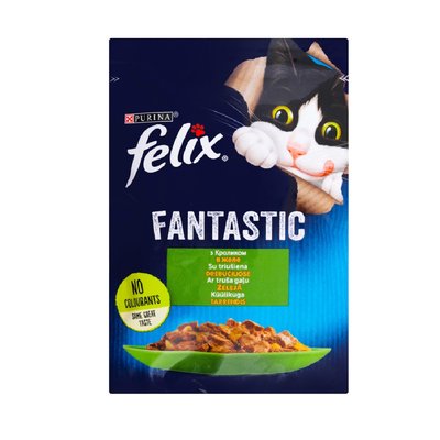 Вологий корм Felix Fantastic для котів з кроликом в желе 85г (7613039835500) 000071585 фото