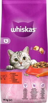 Сухой корм для взрослых кошек Whiskas с говядиной 14 кг (5900951014345) 000073331 фото