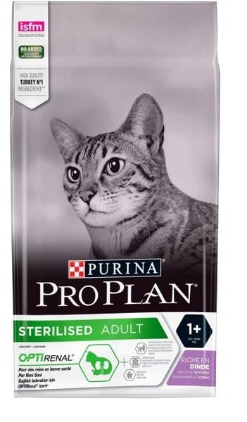 Сухой корм Purina Pro Plan Sterilised для стерилизованных кошек индейка 10 кг (7613033566547) 000076610 фото