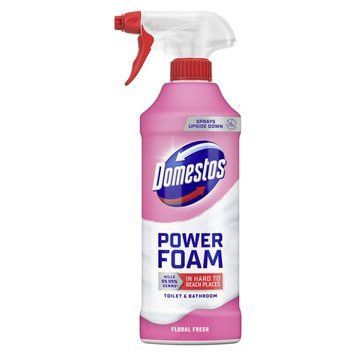 Спрей-піна Domestos Power Foam для чищення унітазу та ванної Квіткова свіжість 435 мл (8720182796424) В00334720 фото