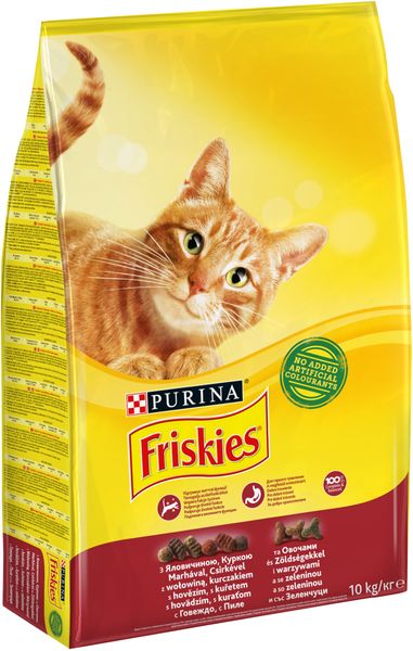 Сухой корм Purina Friskies для кошек с говядиной, курицей, овощами 10 кг.( 5997204569004) 000071119 фото