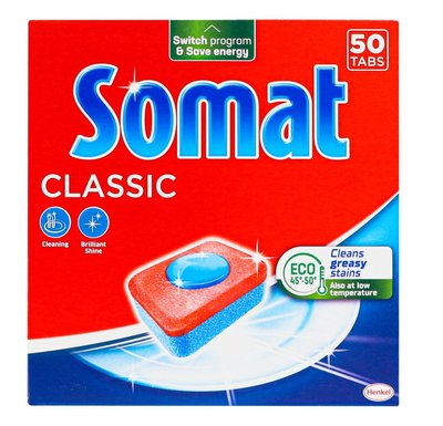 Таблетки для мытья посуды в посудомоечной машине Somat Classic Классик 50 шт (9000101577402) В00305296 фото