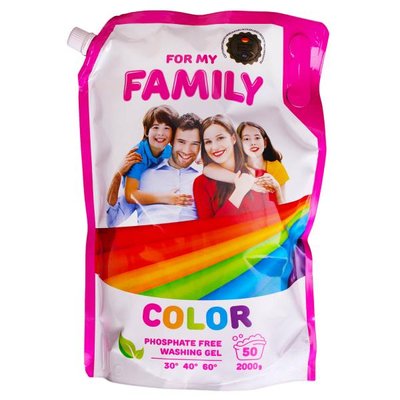 Гель для прання Family для кольорових речей дой - пак 2 л (4260637721204) В00282103 фото