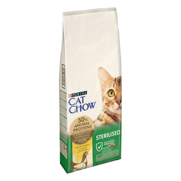 Сухой корм Cat Chow Sterilised для взрослых стерилизованных кошек с курицей 15 кг (7613032233051) 000030052 фото