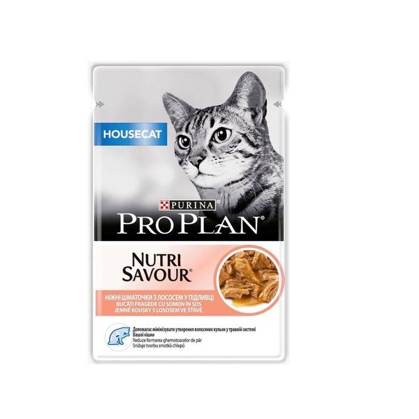 Влажный корм для кошек Purina Pro Plan Housecat Nutrisavour с лососем 85 г (7613036092630) 000072217 фото