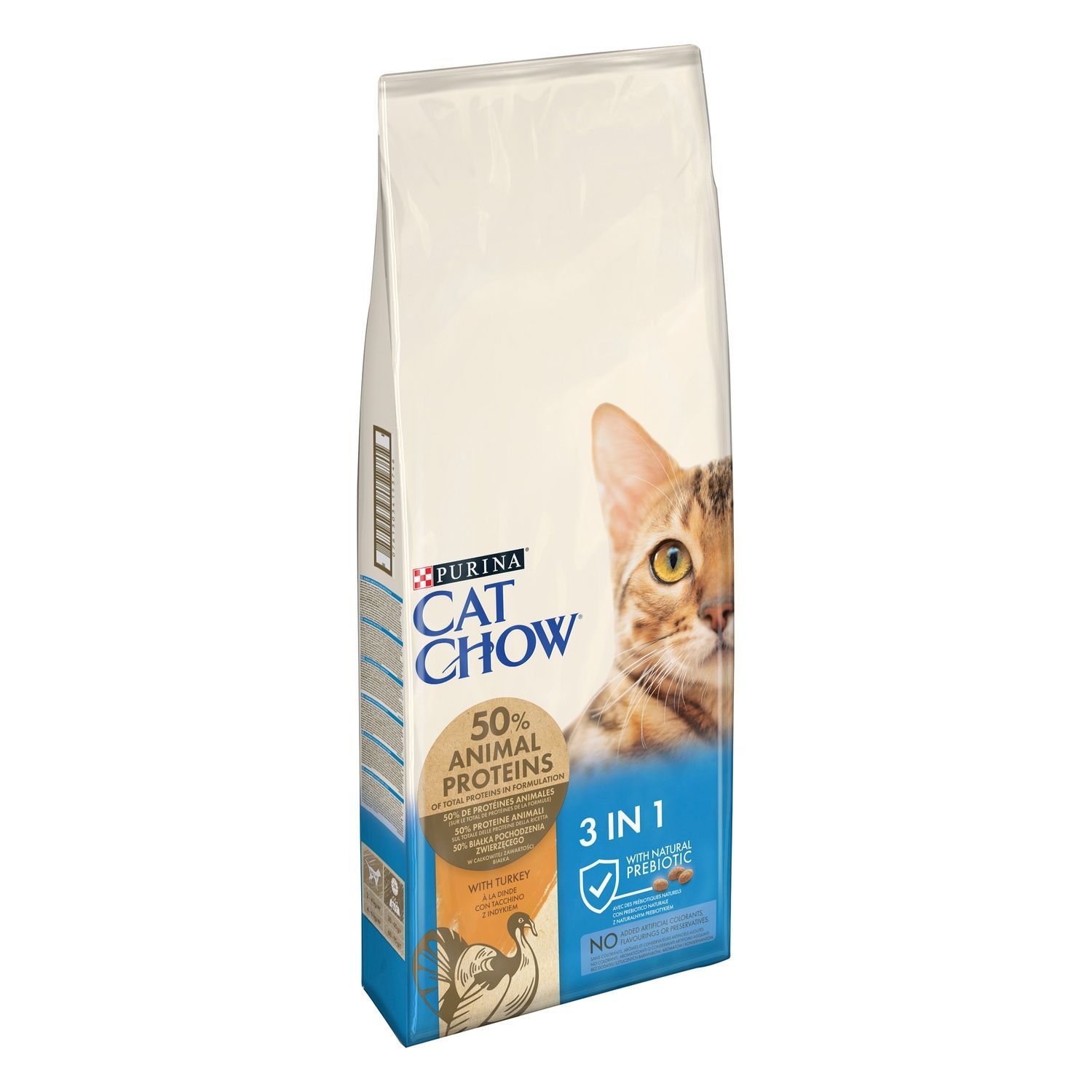 Сухой корм CAT CHOW Feline 3в1 для взрослых кошек, с формулой тройного действия, с курицей 15 кг (7613034153746) 000030053 фото