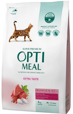 Сухий корм Optimeal для котів зі смаком телятини 4 кг (4820083906121) 000021757 фото