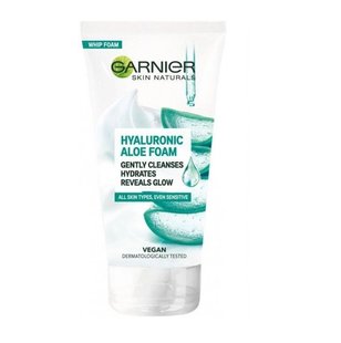 Очищающая гиалуроновая алоэ-пенка для умывания Garnier Skin Naturals для нормальной и чувствительной кожи лица 150 мл (3600542398671) В00302662 фото